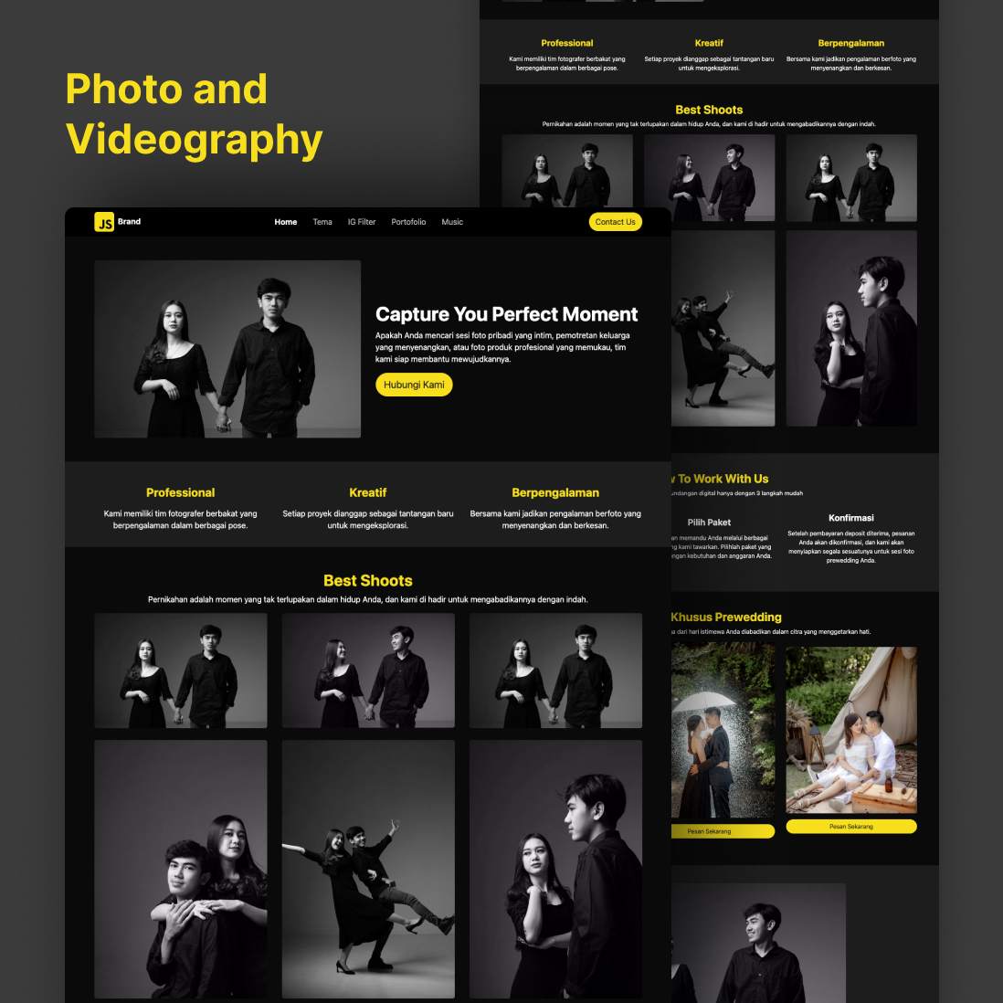 Contoh Landing Page Photography