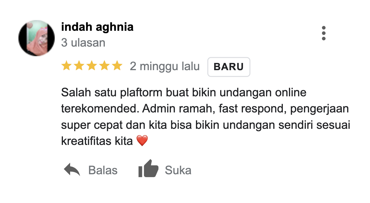 testimoni bikin undangan website syari