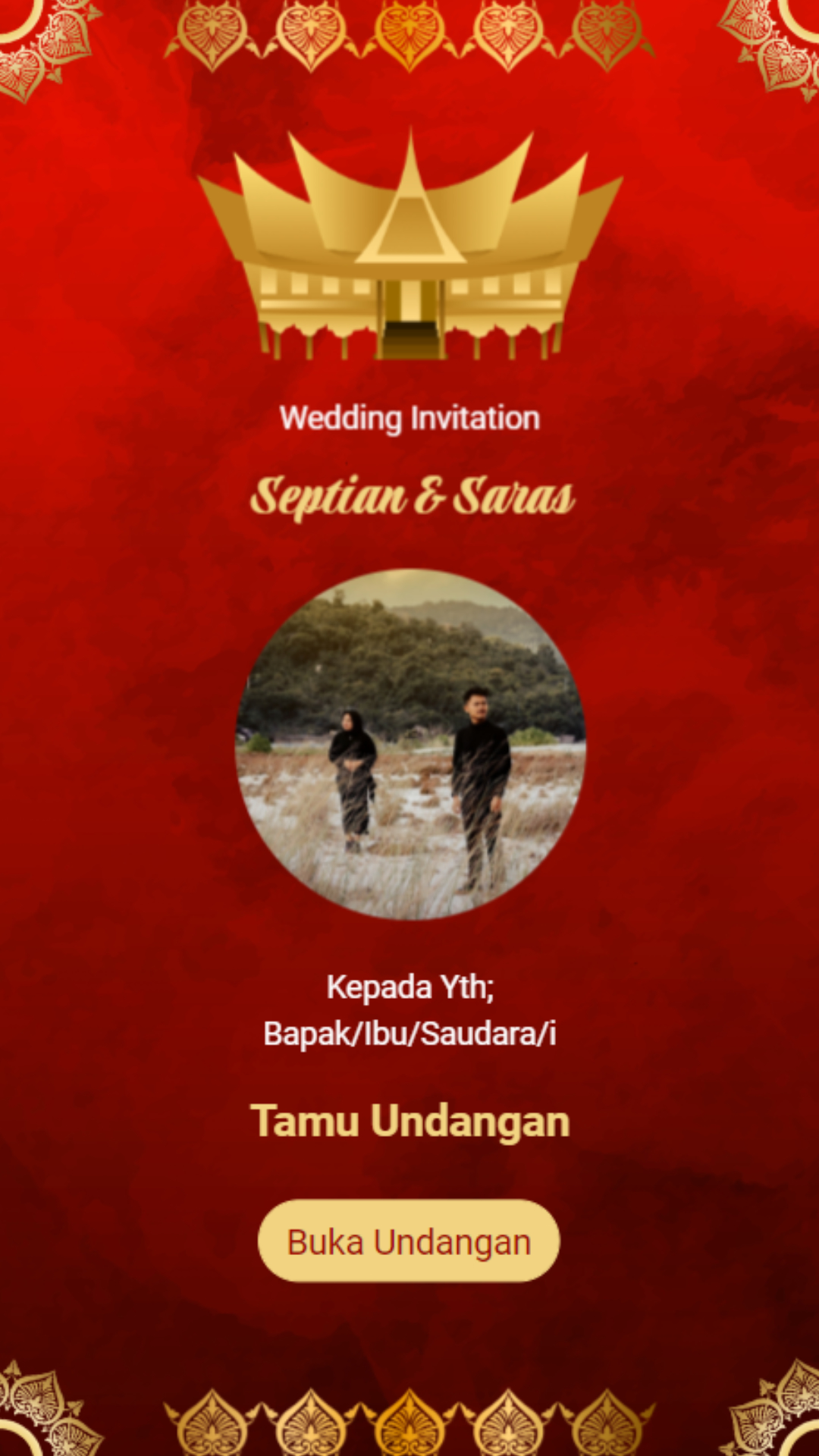 Undangan Pernikahan Ngunduh Mantu & Pertunangan - Adat Minang
