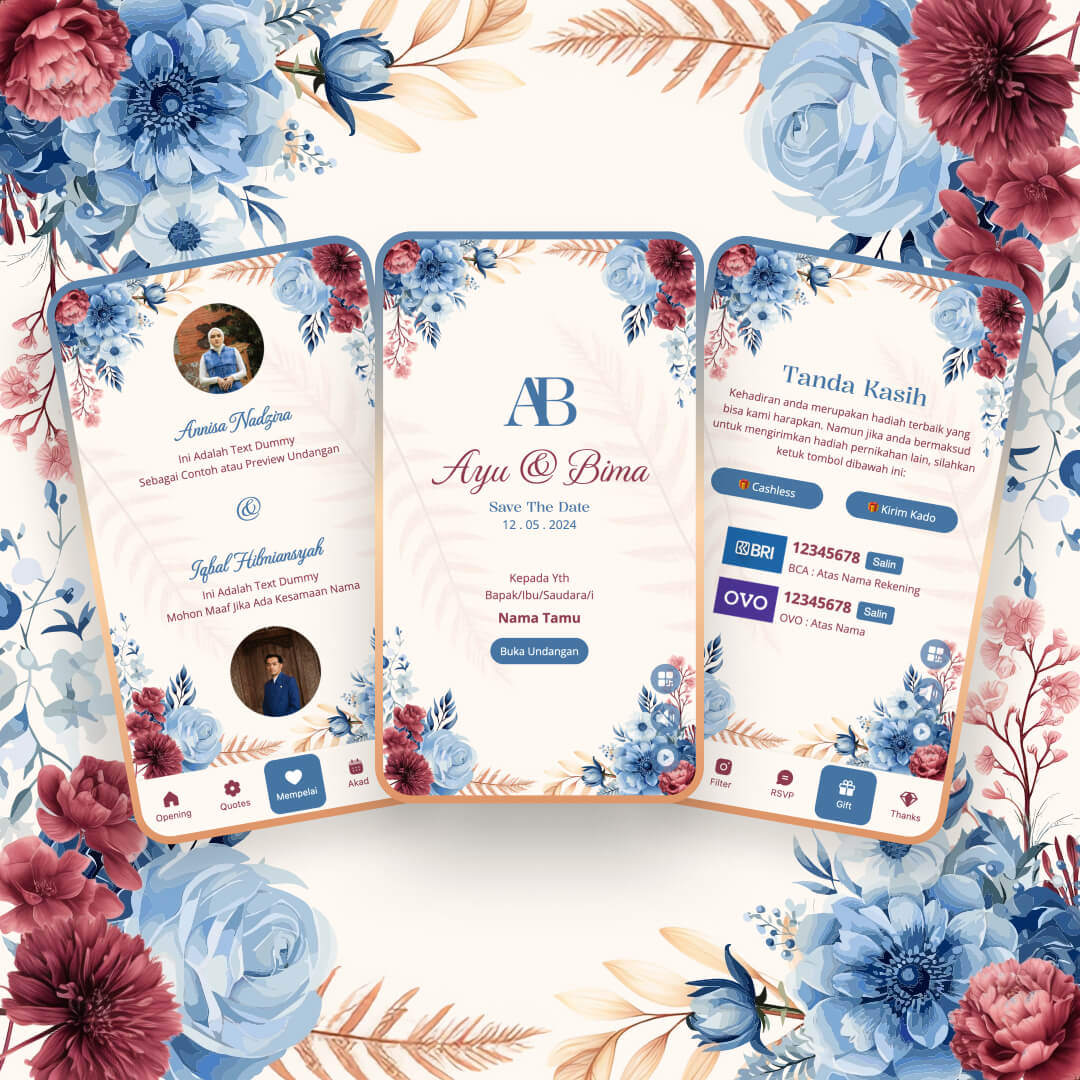 Wedding & Engagement  - Maroon and Blue